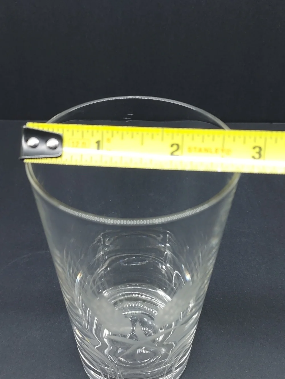 Vintage Javit Crystal Iced Tea Tumblers Etched Fine Wheat Set of 3